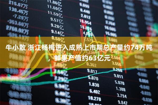 牛小散 浙江杨梅进入成熟上市期总产量约74万吨，鲜果产值约63亿元
