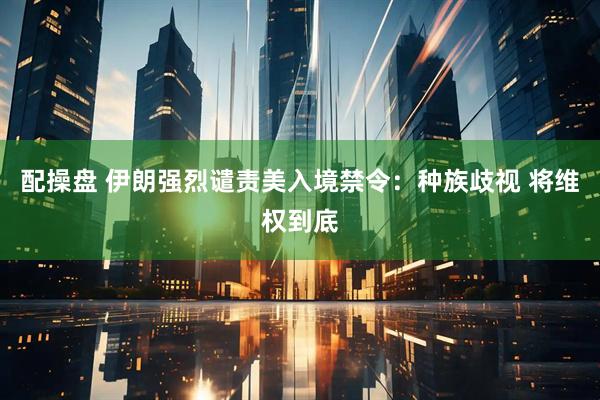 配操盘 伊朗强烈谴责美入境禁令：种族歧视 将维权到底