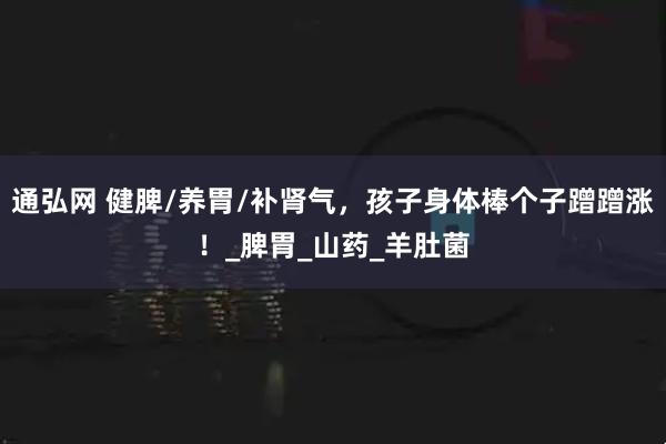 通弘网 健脾/养胃/补肾气，孩子身体棒个子蹭蹭涨！_脾胃_山药_羊肚菌