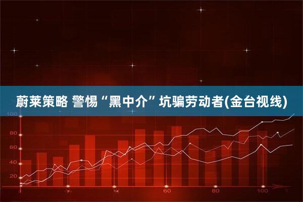 蔚莱策略 警惕“黑中介”坑骗劳动者(金台视线)